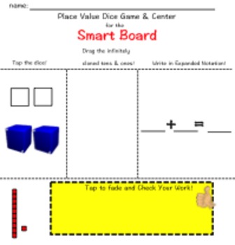 Preview of Place Value Center for the Smart Board
