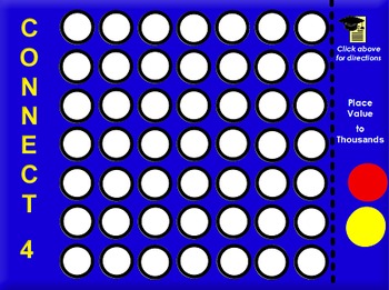 Preview of Place Value Game to Thousands- Connect 4