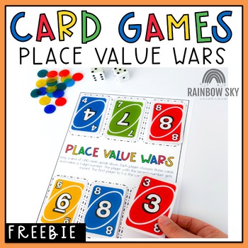 Preview of Place Value Game using UNO cards | Place Value Math Centers
