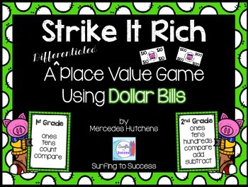 Preview of Place Value Game with Dollar Bills