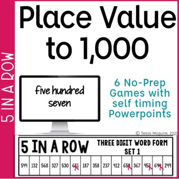 Preview of Place Value Games | Base 10 | Expanded Form with 3 Digit Numbers 5 in a Row