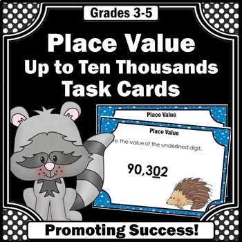 Preview of Multidigit Place Value Games Math Task Cards 4th Grade Math Review 4.NBT.A.1