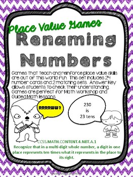 Preview of Place Value Games Renaming Numbers