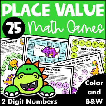 Preview of Place Value Games for Numbers to 100 - With Tens and Ones, 10 More 10 Less etc