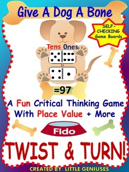 Preview of Place Value Games with  A Fun Dog Theme  For Grades 1-3