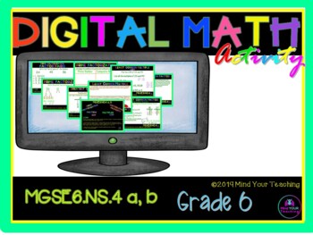 Preview of Google Classroom 6th grade GCF LCM activities | Digital|