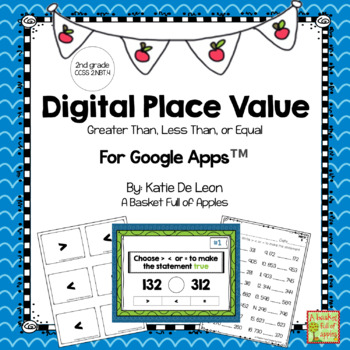 Preview of Place Value Greater Than, Less Than and Equal to DIGITAL Task Cards