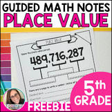 Place Value Guided Math Notes for Math Notebook FREEBIE - 