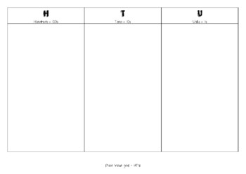 Preview of Place Value - HTU Grid