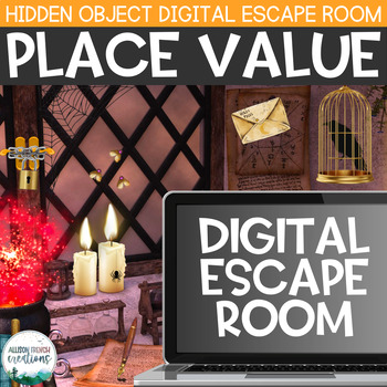 Preview of Place Value Digital Escape Room | Halloween Math Game
