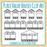 Place Value Houses / Charts Math Templates Clip Art / Clipart Commercial Use