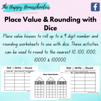 Preview of Place Value Houses & Rounding Activities using Dice