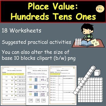 place value hundreds tens ones units base 10 blocks worksheets and activities