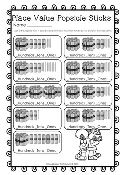 place value hundreds tens and ones worksheets up to 1000 by olivia walker