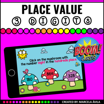 Preview of Place Value Hundreds Tens and Ones Boom Cards™ Distance Learning