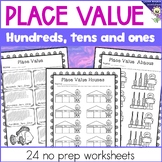 Place Value, Hundreds, Tens and Ones - Worksheets (Up to 1