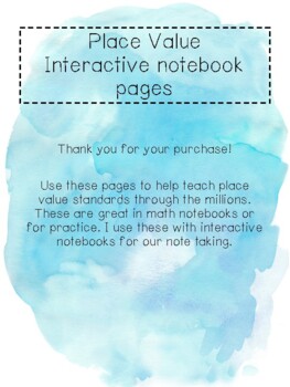 Preview of Place Value(Rounding, Addition, Subtraction) - Interactive Notebook Pages