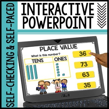 Preview of Place Value Counting Adding Tens & Ones Powerpoint Interactive Math Games