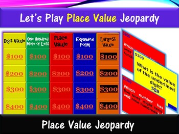 Preview of Place Value Jeopardy 2nd Grade Place Value Game 2.NBT.1