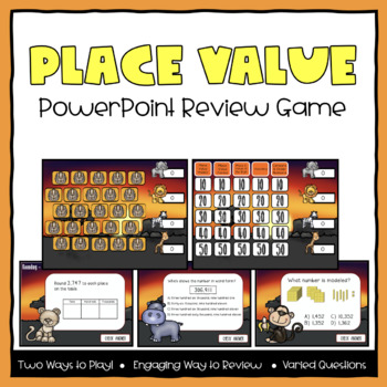 Preview of Place Value Jeopardy Math Review Game