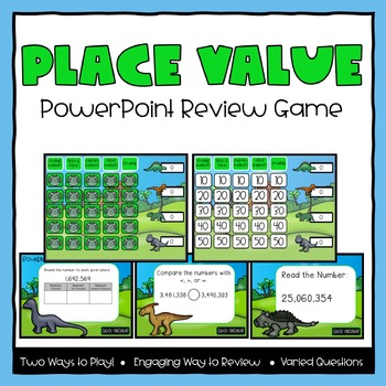 Preview of Place Value Jeopardy Math Review Game - Fourth Grade