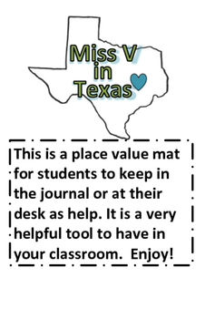 Preview of Place Value Journal Page