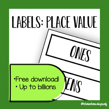 Preview of Place Value Labels for Board (ENGLISH)