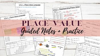 Preview of Place Value Language Guided Notes (Unit 1)