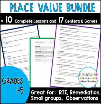 Preview of Place Value Lesson Plans and Centers BUNDLE