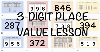 Preview of Place Value Lesson - hundreds, tens, ones