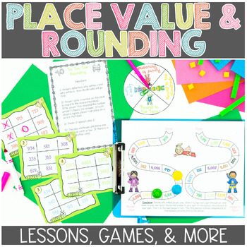 Preview of Place Value Lessons & Rounding to the nearest 10 & 100 Activities Games