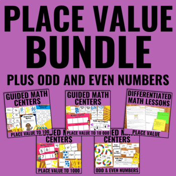 Preview of Place Value Lessons and Centers Bundle for Guided Math - Differentiated