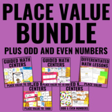 Place Value Lessons and Centers Bundle for Guided Math - D