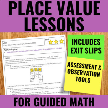 Preview of Place Value Lessons for Guided Math | 2020 Ontario Math and CCSS Aligned