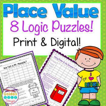 Preview of Enrichment Activities Place Value Logic Puzzles Fast Finishers Print and Digital