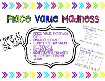 Preview of Place Value Madness Game