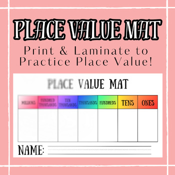 Preview of Place Value Mat ( Ones - Millions)