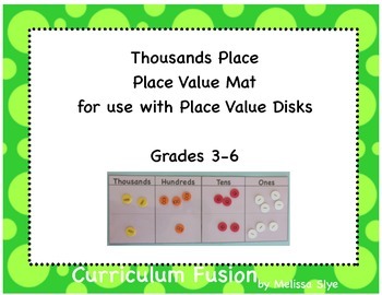 Preview of Place Value Mat to the 1000's Place