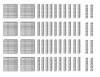 Place Value Mat with Base Ten Blocks - Hundreds Tens Ones by