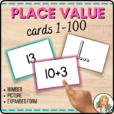 Place Value Matching Cards 1-100: Base-Ten Blocks with Exp