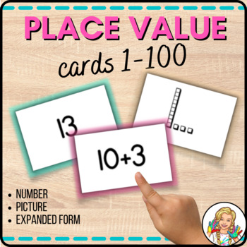Preview of Place Value Matching Cards 1-100: Base-Ten Blocks with Expanded Form