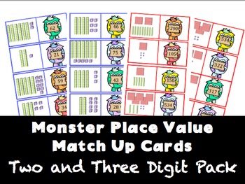 Preview of Place Value Matching Cards- Two and Three Digit 