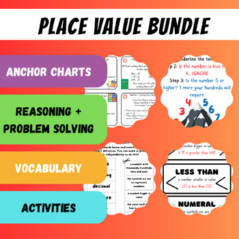 Preview of Place Value Math Bundle - Differentiated Worksheets, Posters, Problem-Solving