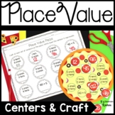 Place Value Math Center & Pizza Craft for 1st Grade