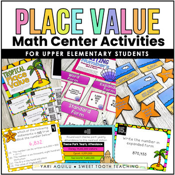 Preview of Place Value Math Centers & Activities- Hundreds, Thousands, & Millions | 3rd-5th