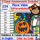 Place Value Math Holidays and Celebrations Color by Number