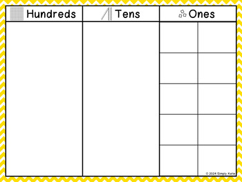 Preview of Place Value Math Mats - Hundreds, Tens, & Ones - Math Groups