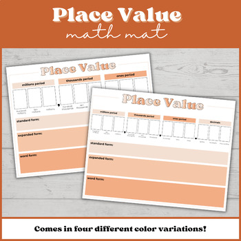 Preview of Place Value Math Mats