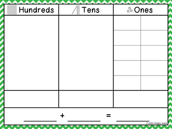 Preview of Place Value Math Mats - Hundreds, Tens, & Ones - Number Writing & Equations