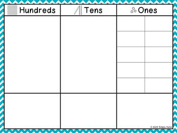 Preview of Place Value Math Mats - Hundreds, Tens, & Ones - Number Writing, Math Groups